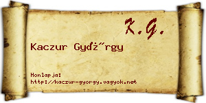 Kaczur György névjegykártya